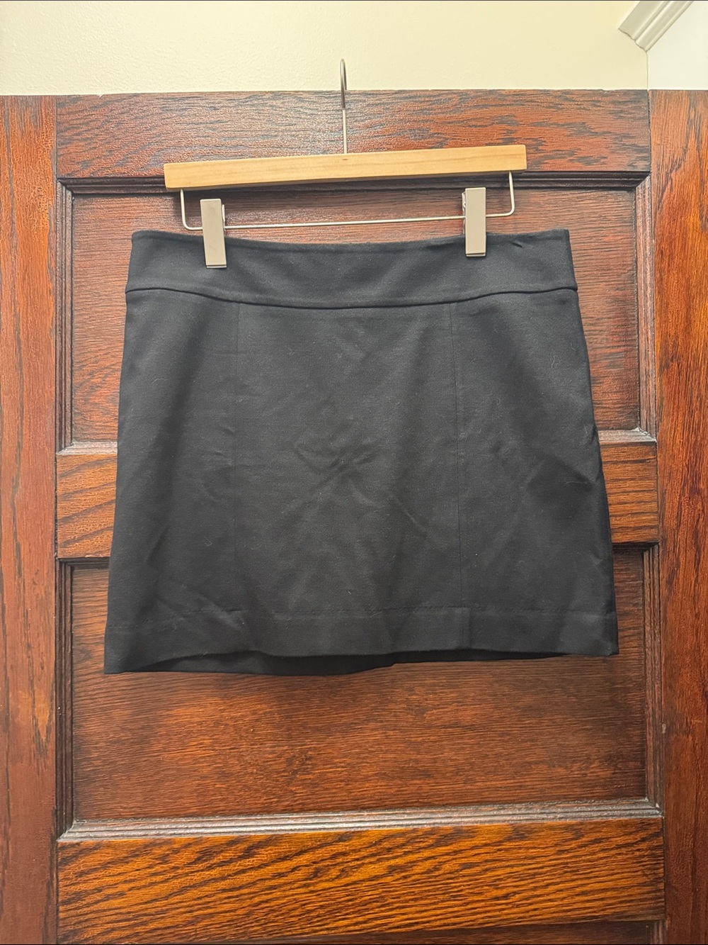 White House Black Market Black Mini Skirt with Seam Detailing